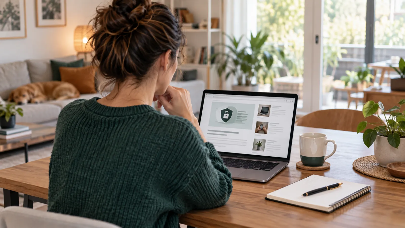 Personne consultant un guide de sécurité numérique sur son ordinateur