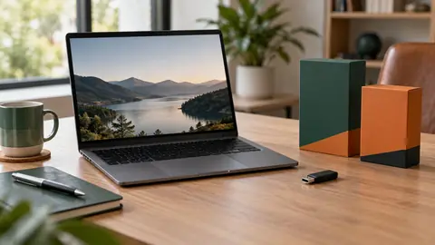 Boîtes de logiciels et clé USB sur un bureau, pour illustrer la différence entre VPN et antivirus