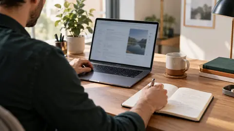Personne vérifiant les paramètres d'un VPN gratuit sur son ordinateur
