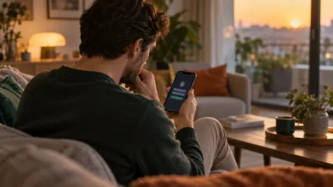 Adulte consultant les sessions ouvertes de son compte sur son smartphone